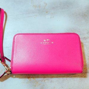 Coach Zip Around Double Zip Wallet/Wristlet in Wildflower